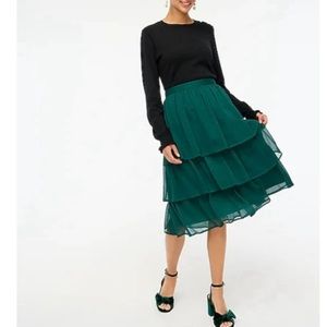 Green J crew Factory pin dot Skirt - size Medium